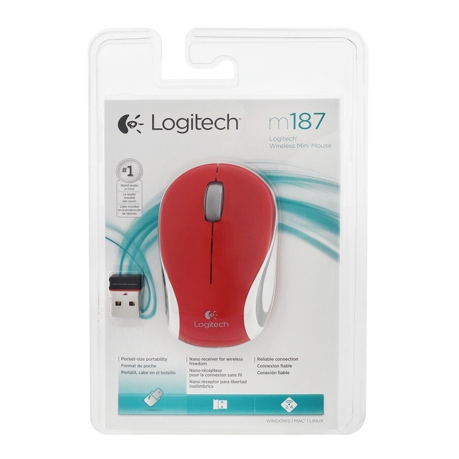 Logitech Wireless Mini Mouse M187 RED n°5
