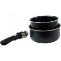 Cooky? SET DE 3 POELES ET  2 CASSEROLES AVEC POIGNEE AMOVIBLE