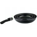 Cooky? SET DE 3 POELES ET  2 CASSEROLES AVEC POIGNEE AMOVIBLE