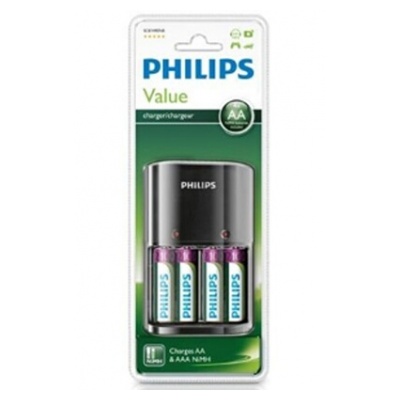 Philips Chargeur de piles AA ou AAA fourni avec pack 4 piles