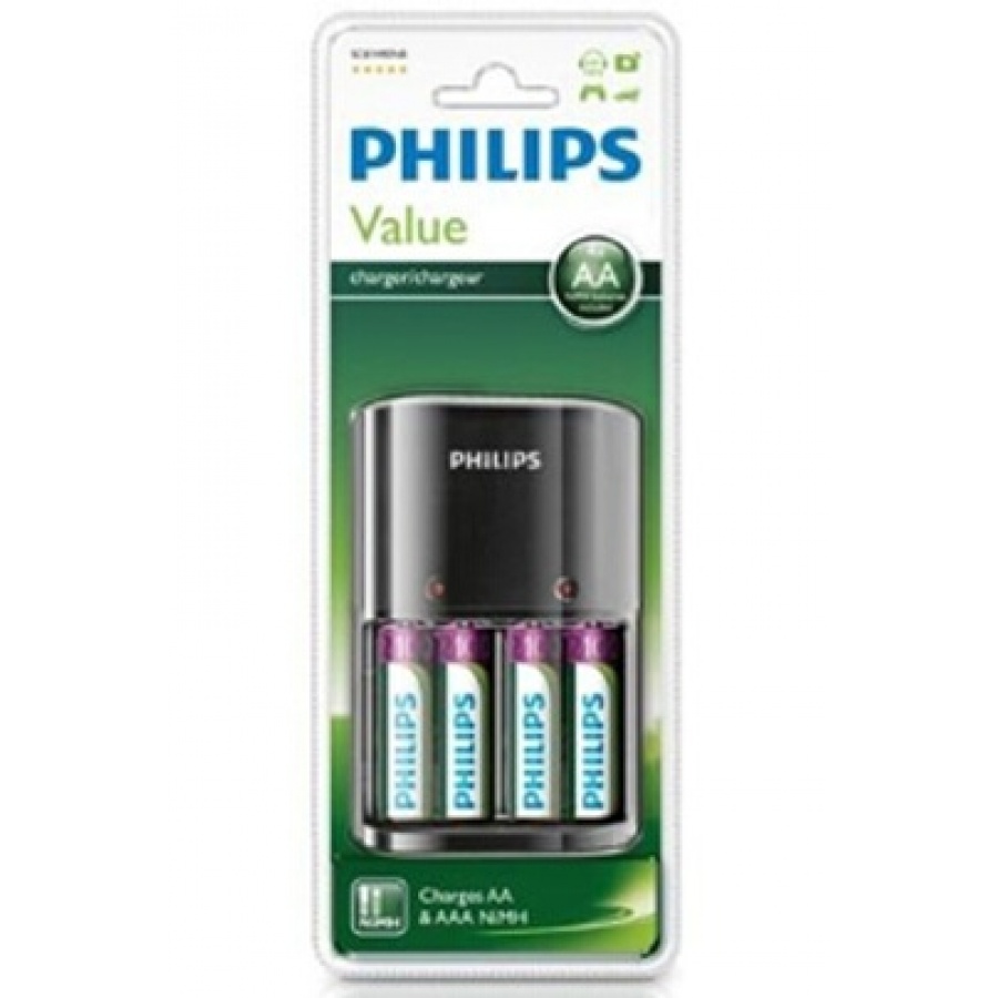 Philips Chargeur de piles AA ou AAA fourni avec pack 4 piles