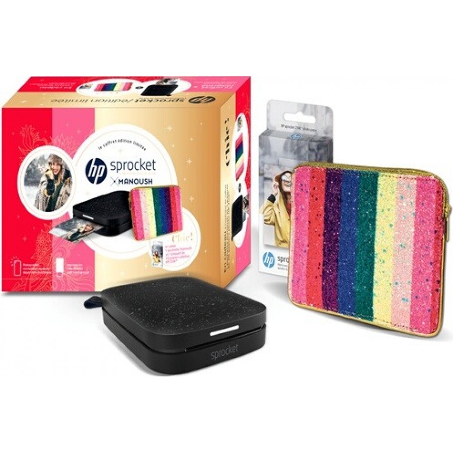 Housse De Transport Dorée Pour HP Sprocket - Protection Étui Portefeuille Pour Imprimante Photo Portable