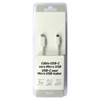 Temium CÂBLE USB C (mâle) VERS MICRO USB 2.0 (mâle)