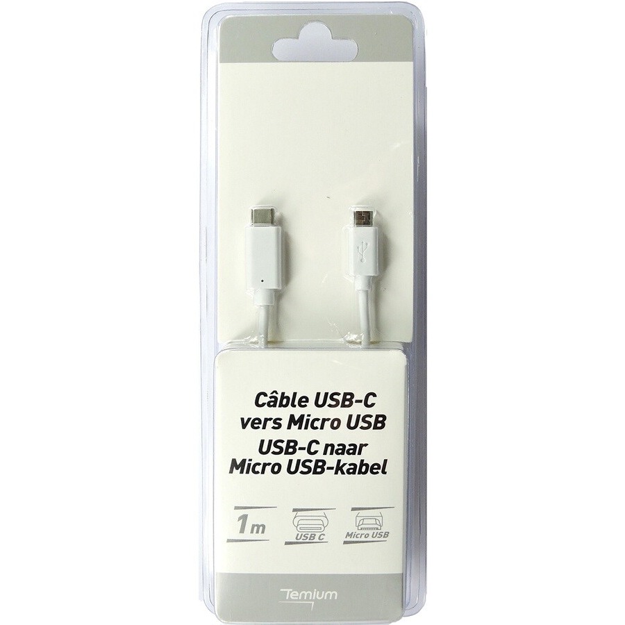 Temium CÂBLE USB C (mâle) VERS MICRO USB 2.0 (mâle) n°1
