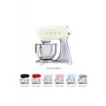 Smeg ROBOT SUR SOCLE AVEC BOL INOX 4,8 LITRES + Kit pâtissier (Fouet, Batteur, Pétrin)