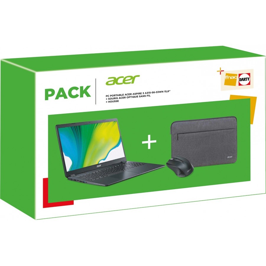 Acer Pack Aspire A315-56-33WN + Souris sans fil + housse n°1