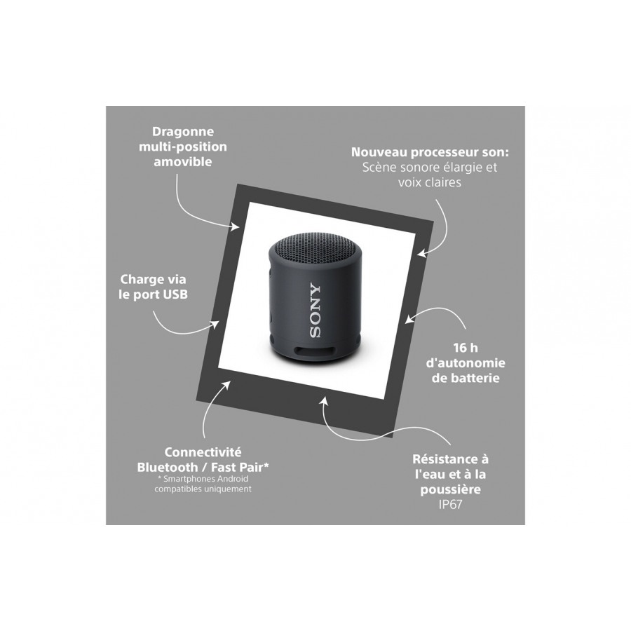 Sony Enceinte Portable SRS-XB13 Noire n°6