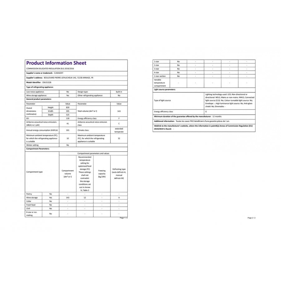 Climadiff CBU51S2B n°10