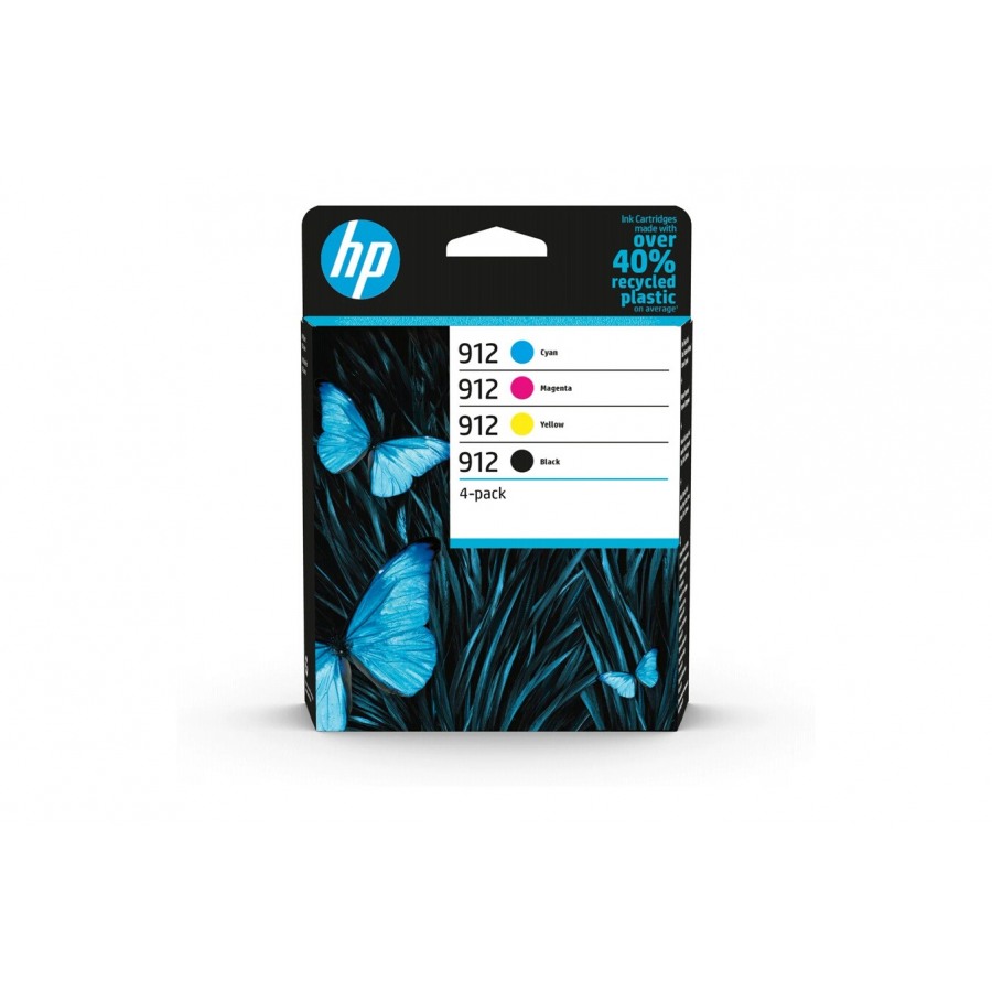 HP 912 Pack de 4 cartouches d'encre noire, cyan, jaune et magenta