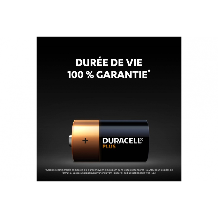 Duracell Pack de 2 piles alcalines C Duracell Plus, 1.5V LR14 n°2