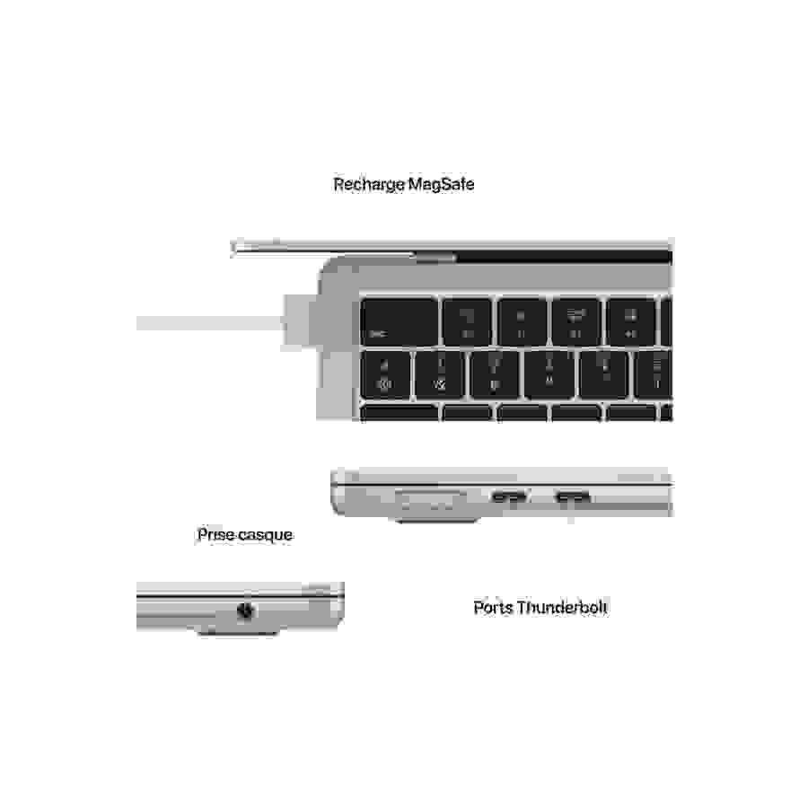 Apple MacBook Air 13" 256Go SSD 8Go RAM Puce M2 CPU 8 cours GPU 8 cours Argent Nouveau n°7