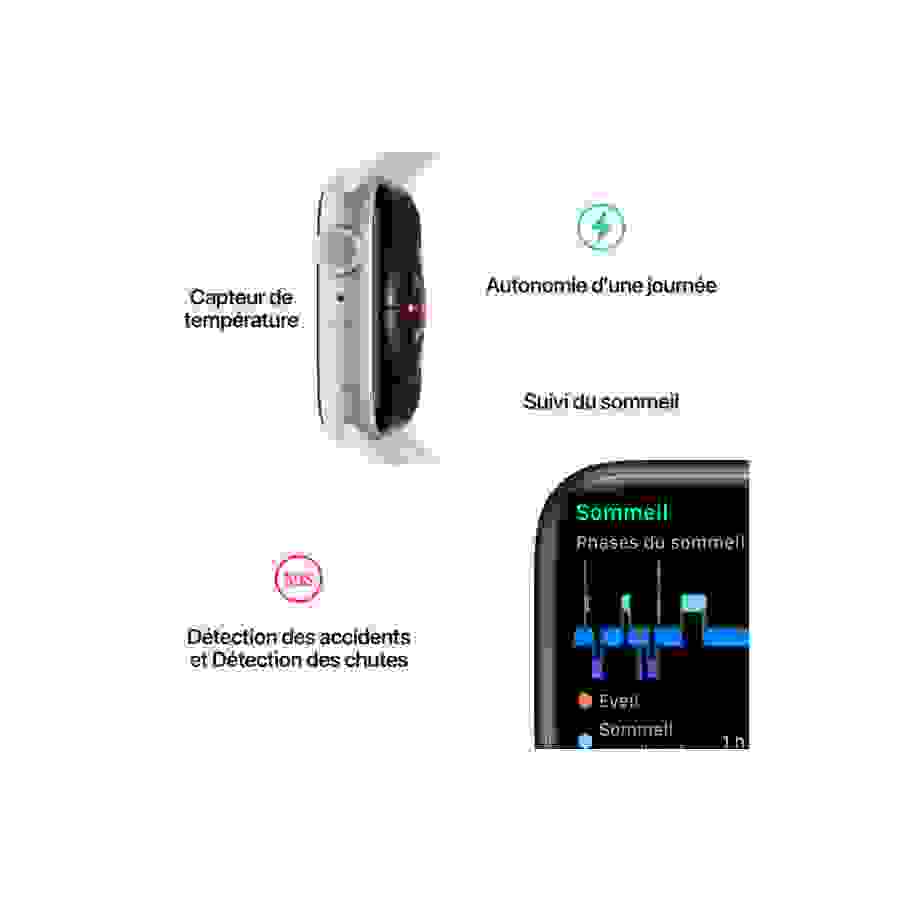 Apple Watch Series 8 GPS, boîtier aluminium Minuit 41 mm avec Bracelet Sport Minuit n°8