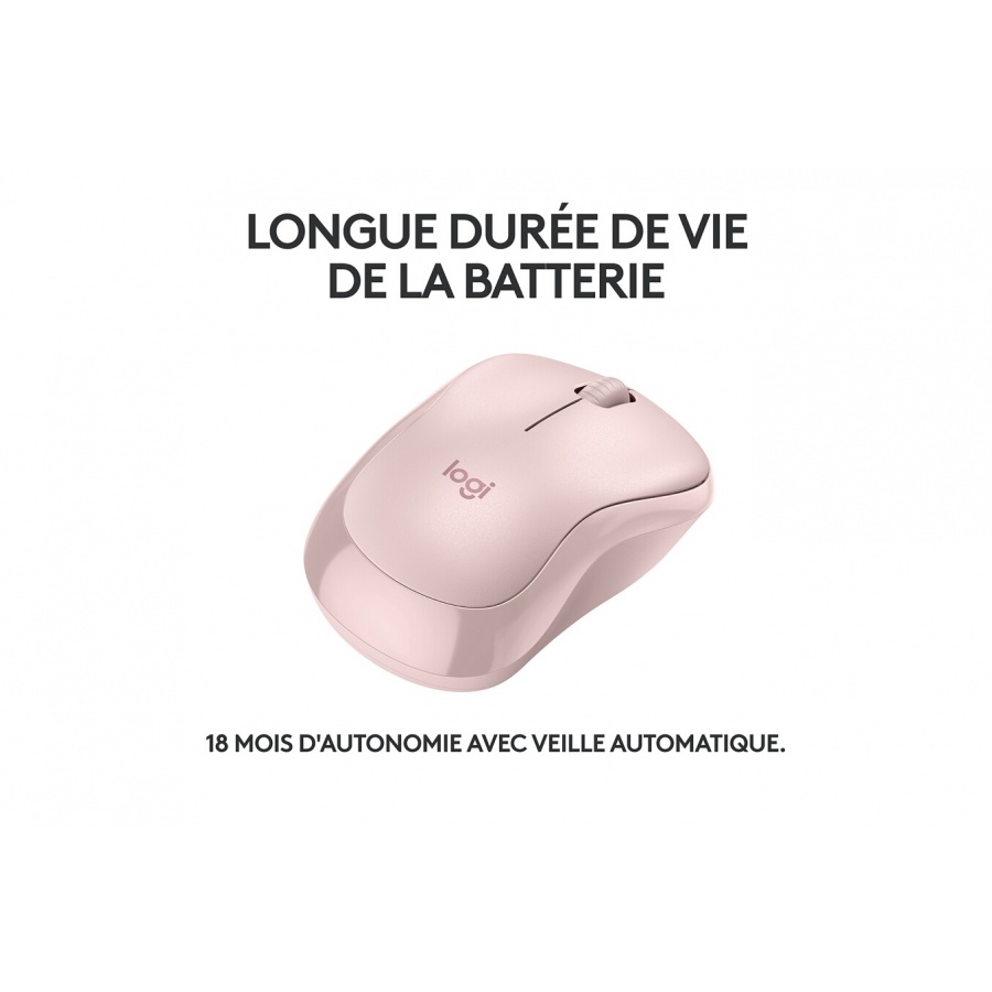Logitech M240 Souris Bluetooth, Sans fil, Compacte, Portable, Suivi fluide - Rose n°4