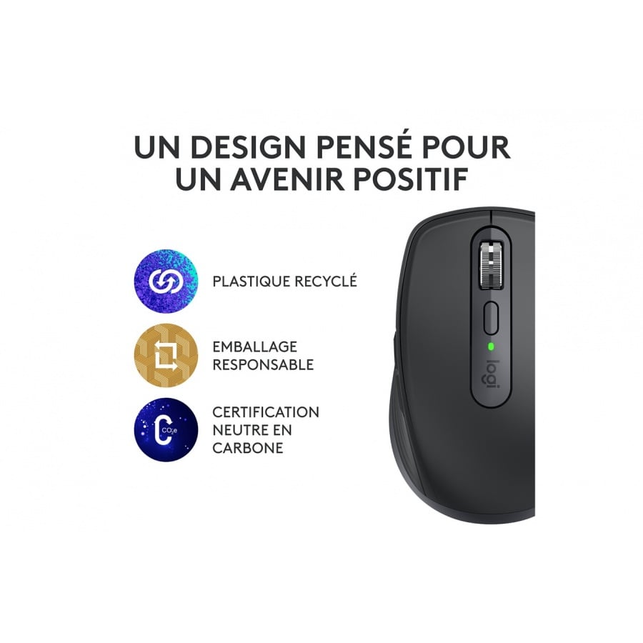 Logitech MX Anywhere 3S Souris Sans Fil Silencieuse, Compacte, Defilement Rapide, Suivi toute Surface en 8K DPI - Graphite n°10