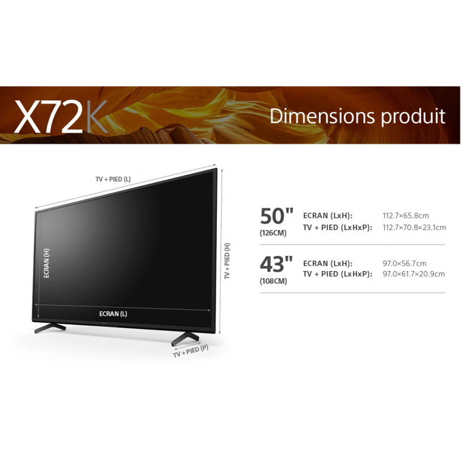 Sony BRAVIA KD-43X72K 4K UHD LED - Smart TV - Android TV - 2022 n°2