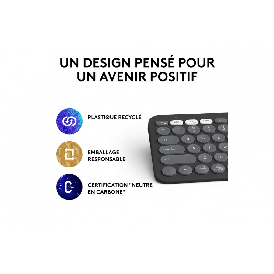 Logitech Pebble Keys 2 K380s clavier sans fil Bluetooth multidispositif - Graphite n°11