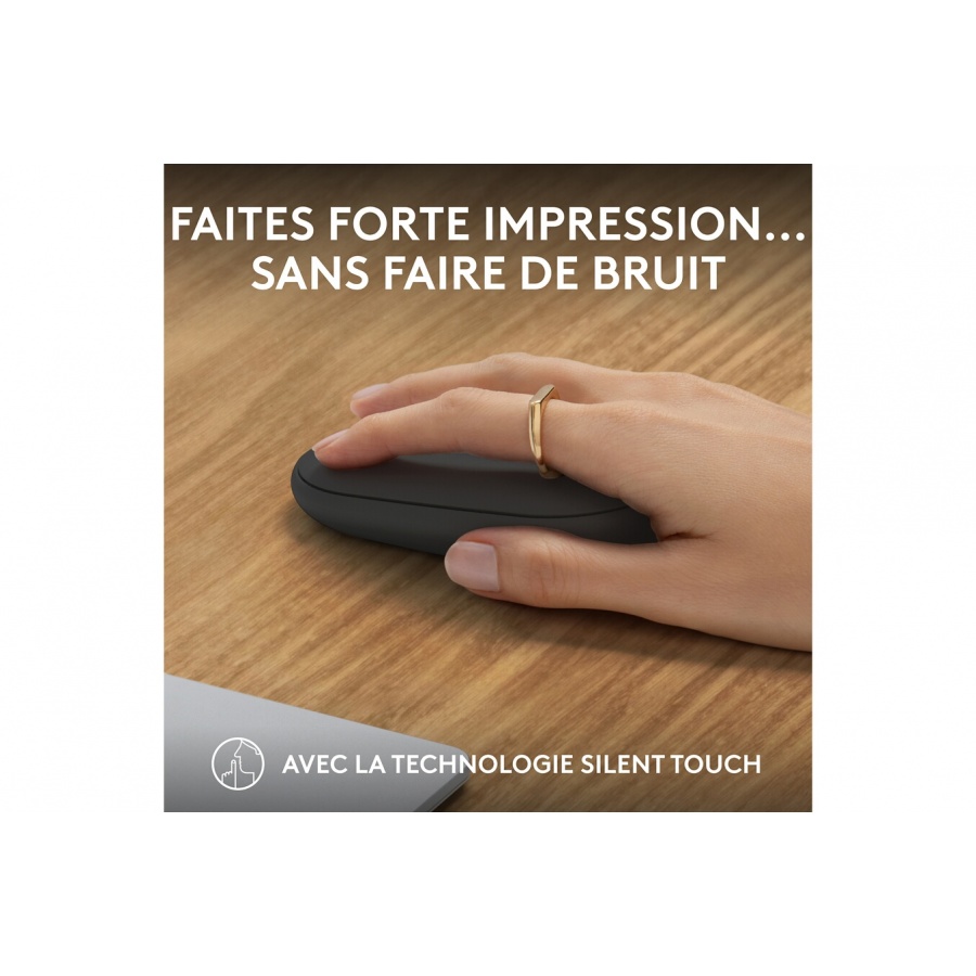 Logitech Pebble Mouse 2 M350s souris fine sans fil Bluetooth, portable, légère - Graphite n°5