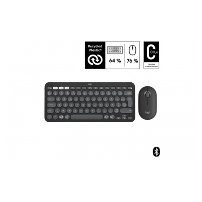 Logitech Pebble 2 Combo, clavier et souris sans fil, discrets et portables - Graphite