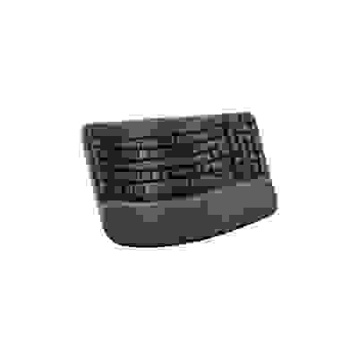 Logitech Wave Keys clavier ergonomique sans fil, repose-poignets rembourre, frappe naturelle et confortable, Easy-Switch, Bluetooth, recepteur Logi Bolt, multi-SE, Windows/Mac