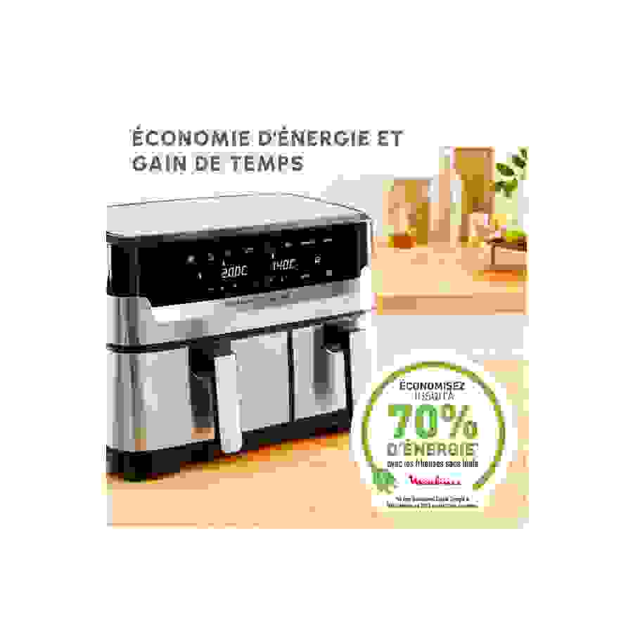 Moulinex friteuse a air Dual Easy Fry & Grill Inox 2 tiroirs EZ905D20 n°6