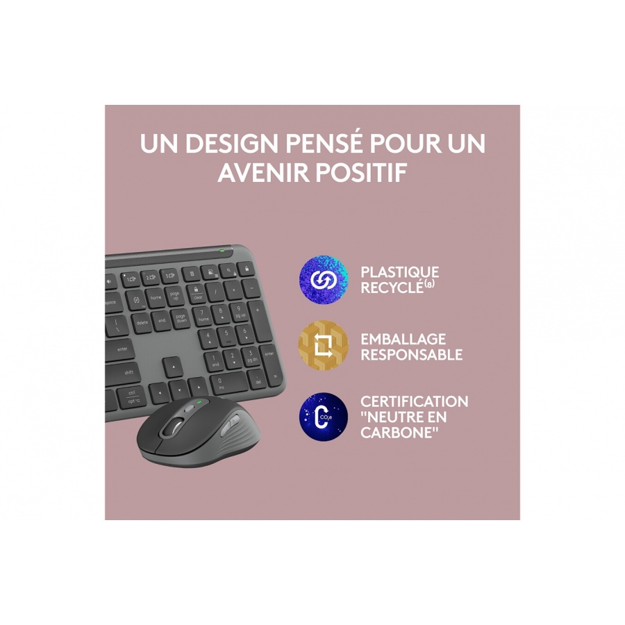Logitech sans fil MK950 Signature Slim, design elegant, saisie et clic discrets - Graphite n°11