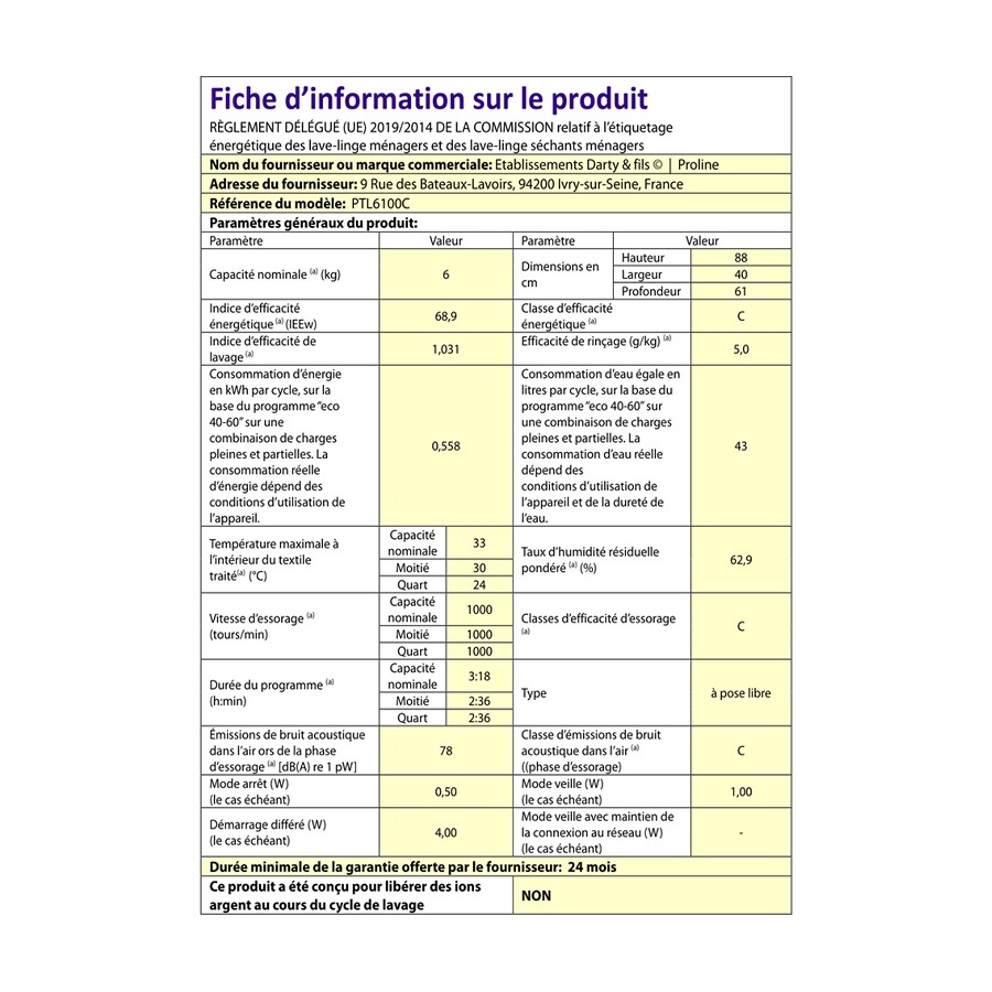 PROLINE PTL6100C n°6