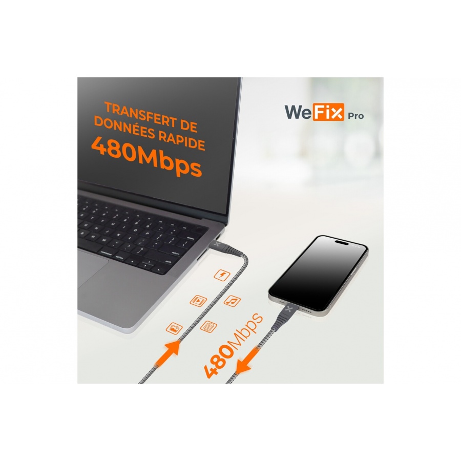 Wefix Pro Chargeur secteur GaN 30W + cable  Lightning 1.2 metres n°4