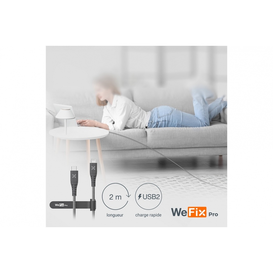 Wefix Pro Cable Renforce Lightning >USBC 2 metres n°7
