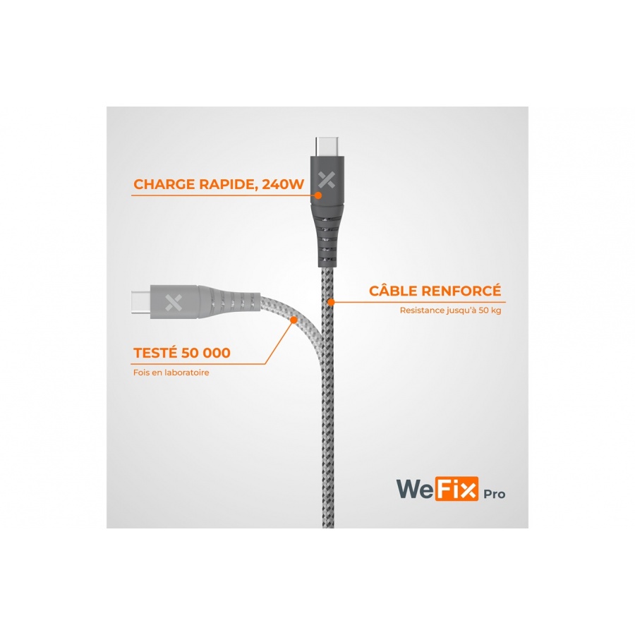 Wefix Pro CABLE RENFORCE USB-A / C  USB 3 2 METRES n°4