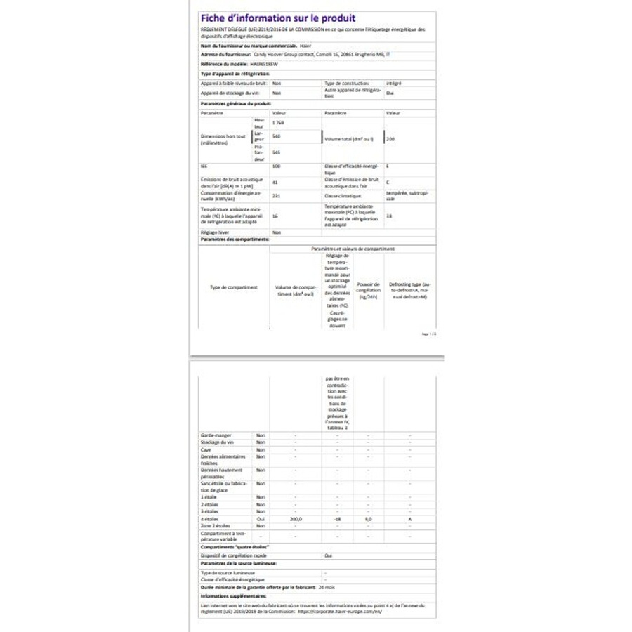 Haier HAUN518EW n°4
