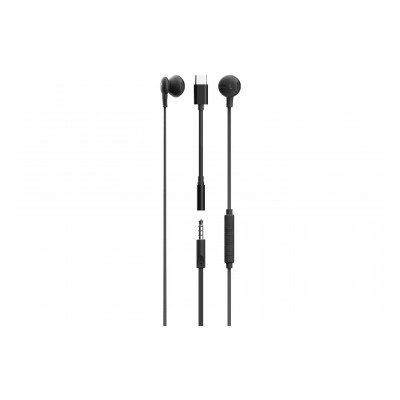 Ryght Osis Wired In-earphones -  Black + Adaptateur USB-C/Jack