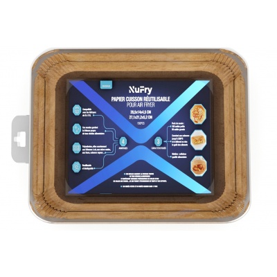 Nufry MOULES PAPIER CUISSON AIR FRYER -150 PCS MODELE PAPERPACK