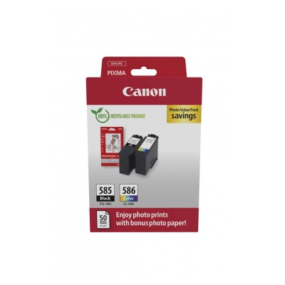Canon PACK PG-585/CL-586 PVP SEC + PAP 50fxGP-501 10x15cm