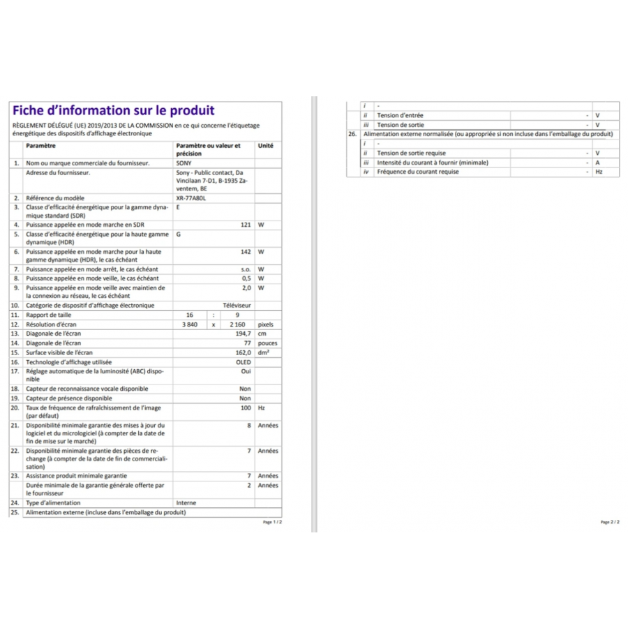 SONY XR-77A80L n°13