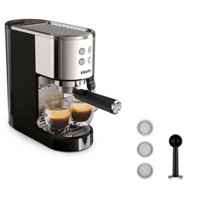 Krups XP444C10 Cafetière expresso a pompe VIRTUOSO+ inox