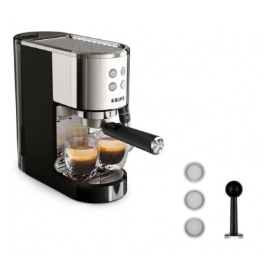 Krups XP444C10 Cafetière expresso a pompe VIRTUOSO+ inox