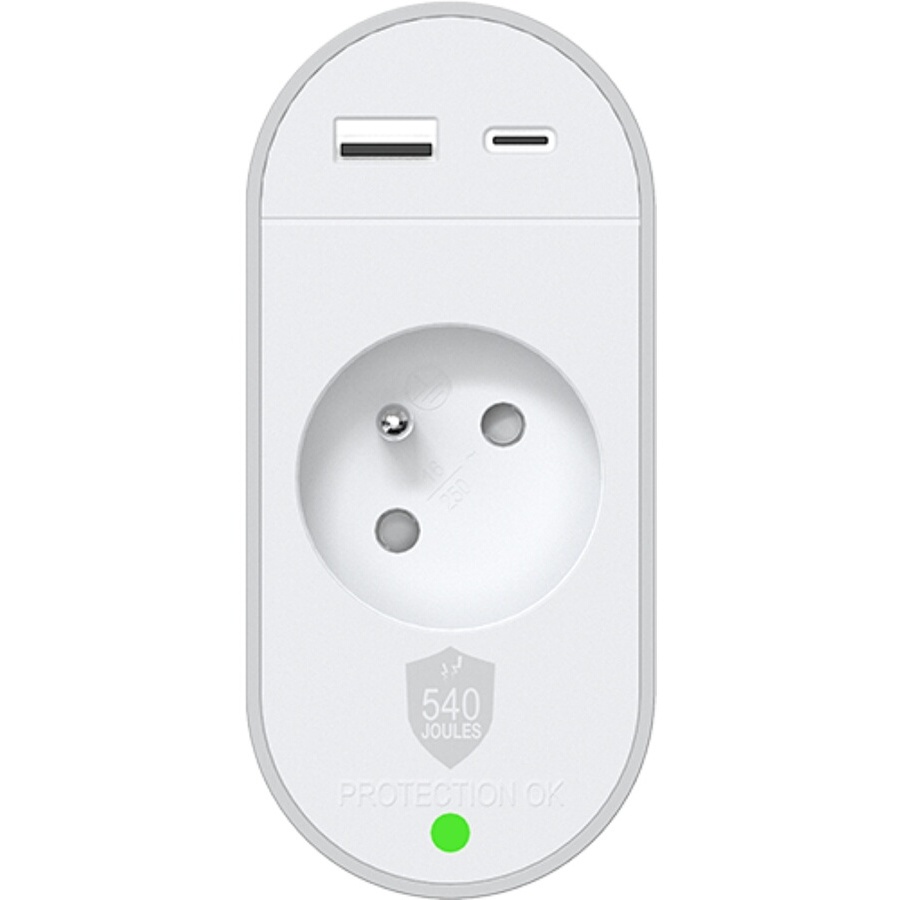 Force Power Parafoudre 1 prise +USB A+C 540J EU n°1