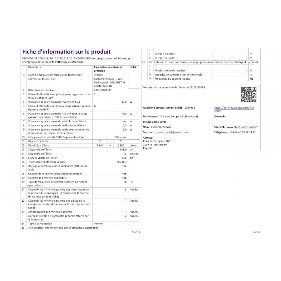 PHILIPS 43PUS8000 n°9