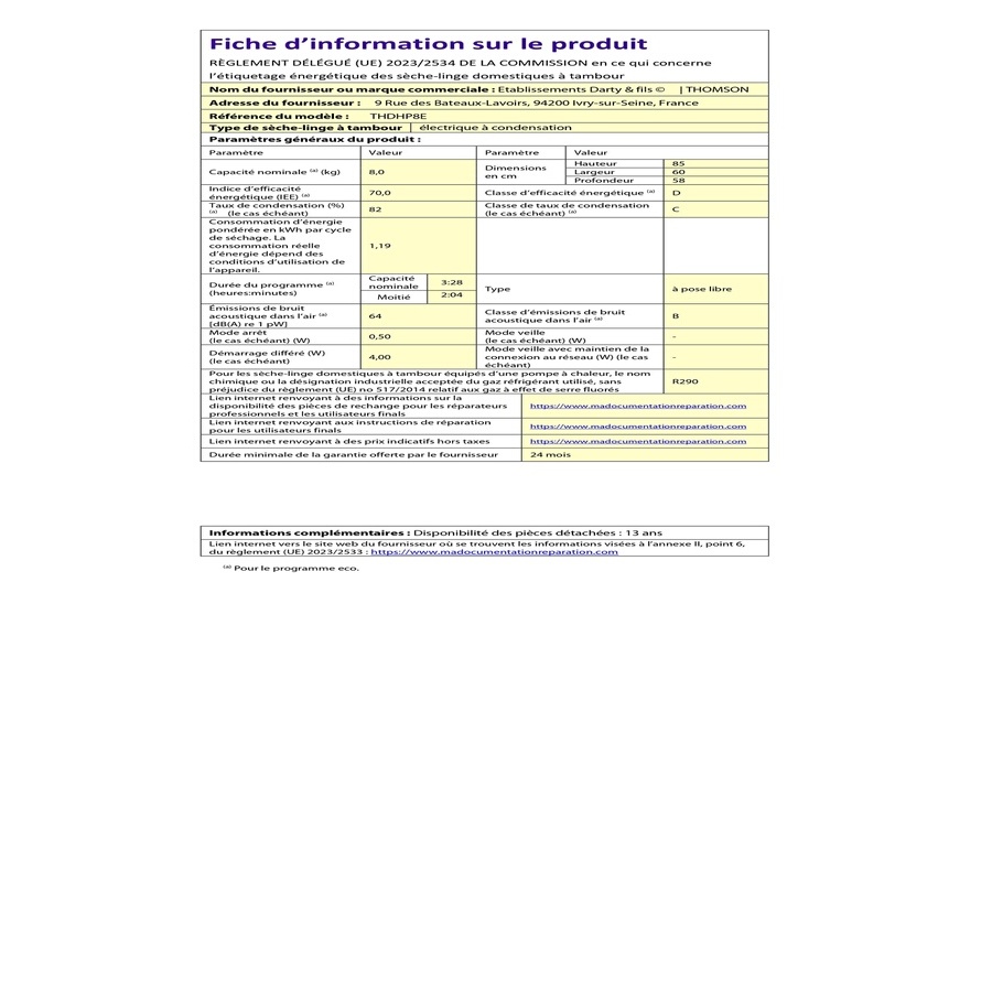 THOMSON THDHP8E n°7
