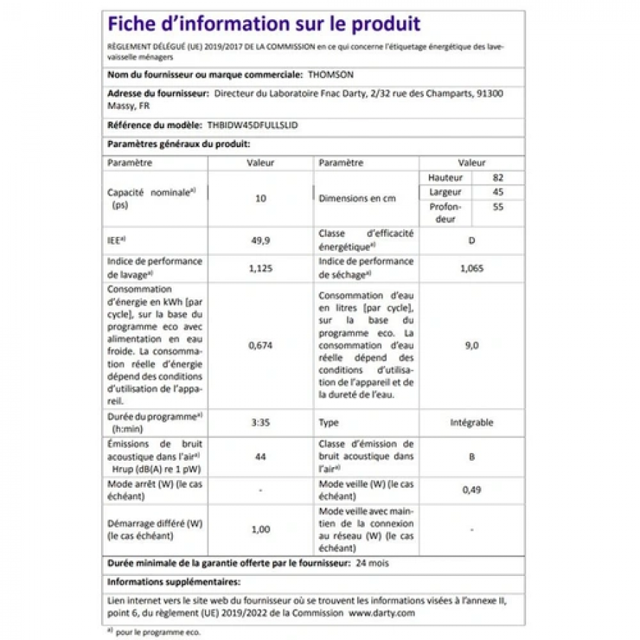 THOMSON THBIDW45DFULLSLID n°11