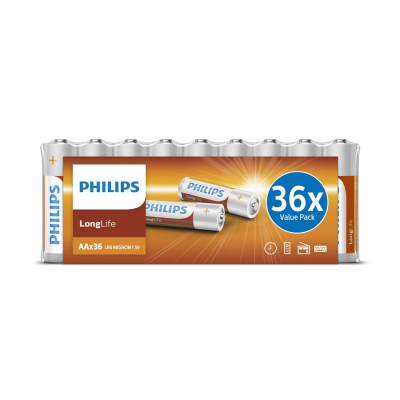 PHILIPS PACK DE 36 PILES ALCALINES AA LR06